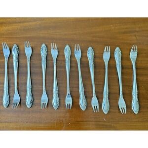 Vintage Northland Stainless Flatware Seafood Cocktail Shrimp Forks Set‎ of 11